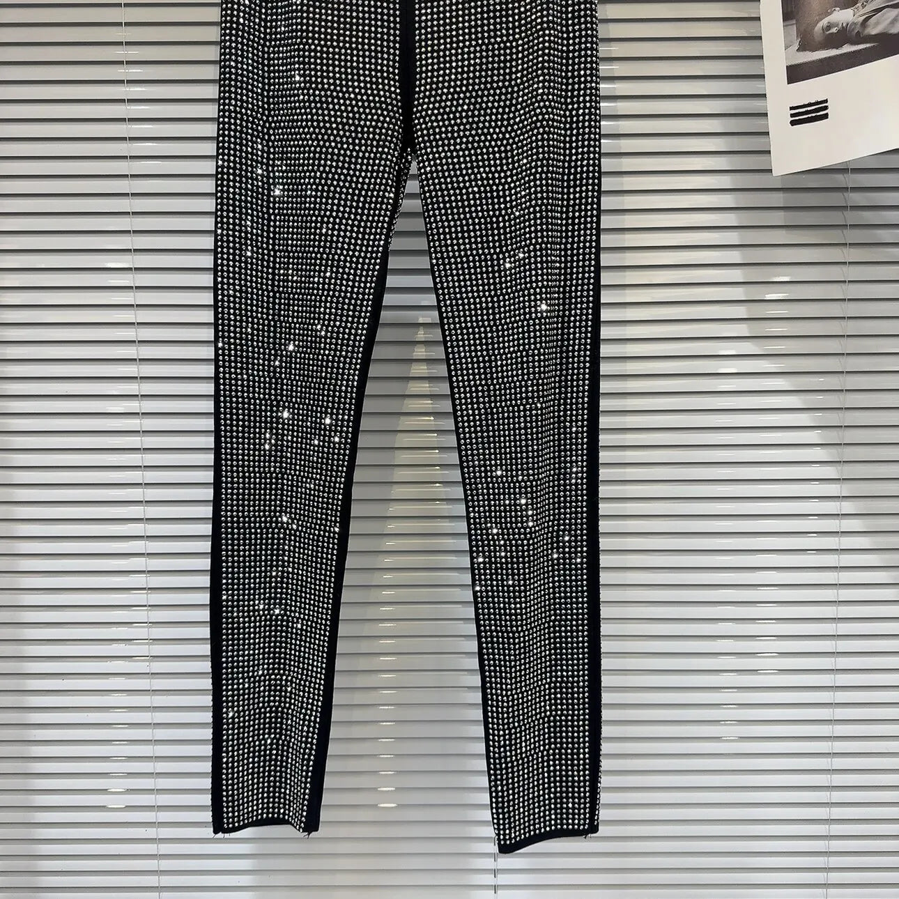 Blingbling Full Diamonds Hot Drilling Slimming Bottom Pants New Spring Autumn Spice Girls Ankle-length Skinny Women Leggings