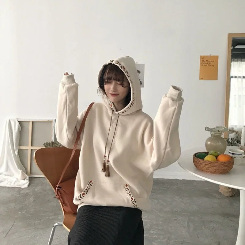 Hooded Tops Spring Hoodies for Women Autumn Clothes Loose Female Streetwear Casual Sweatshirt Hoodie Aesthetic Korean Fashion
