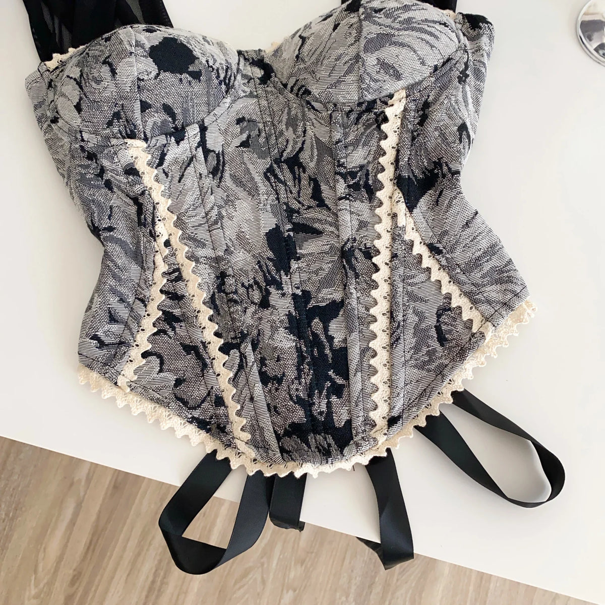 Vintage Floral Lace Spliced Camisole Tank Top for Women