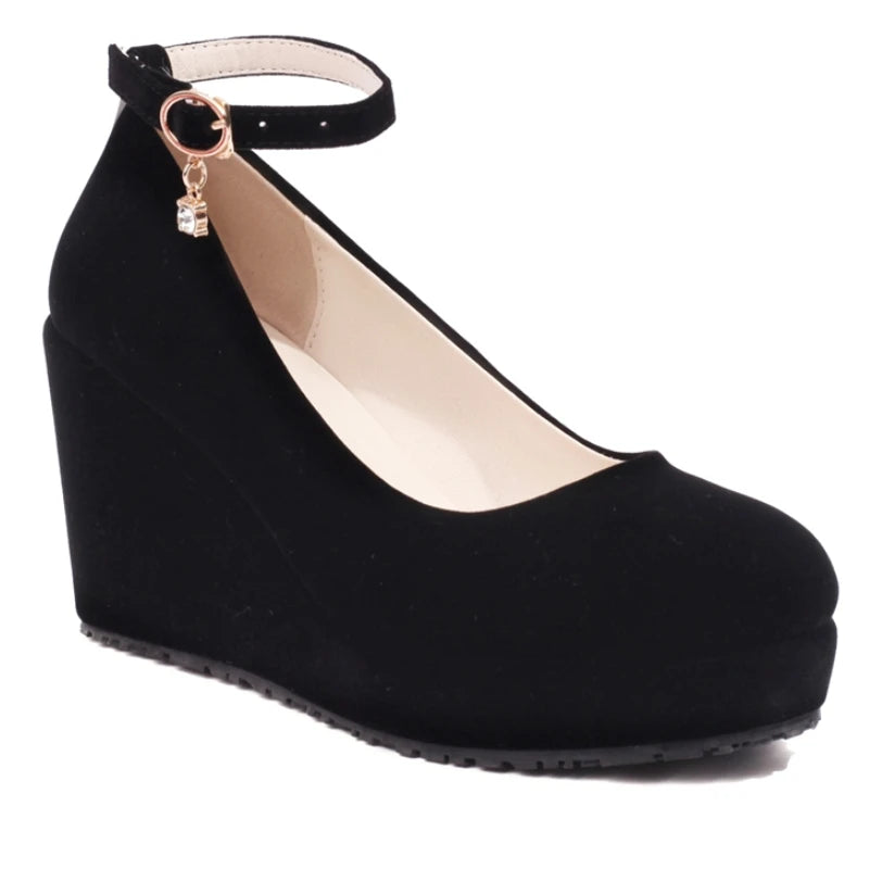 Buckle Strap Platform Wedge Heels