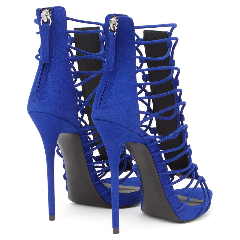 Rhinestone Patent Leather Thin High Heels for Women