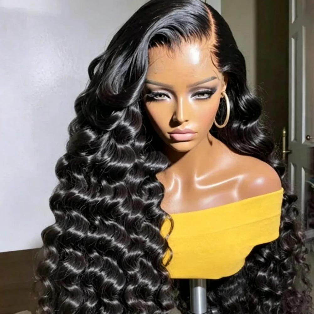 Deep Wave Brazilian Lace Front Human Hair Wig For Women