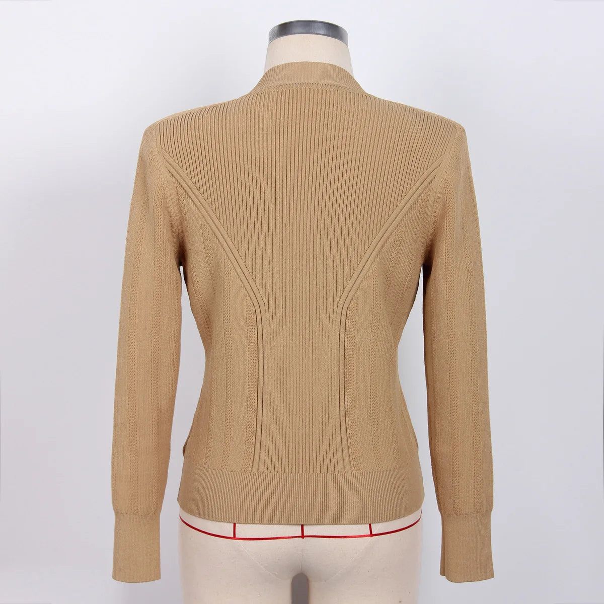 2025 Autumn New Fashion Crew Neck Long-sleeved Top Commuter Single-breasted Slim-fit Sweater Cardigan Jacket for Women
