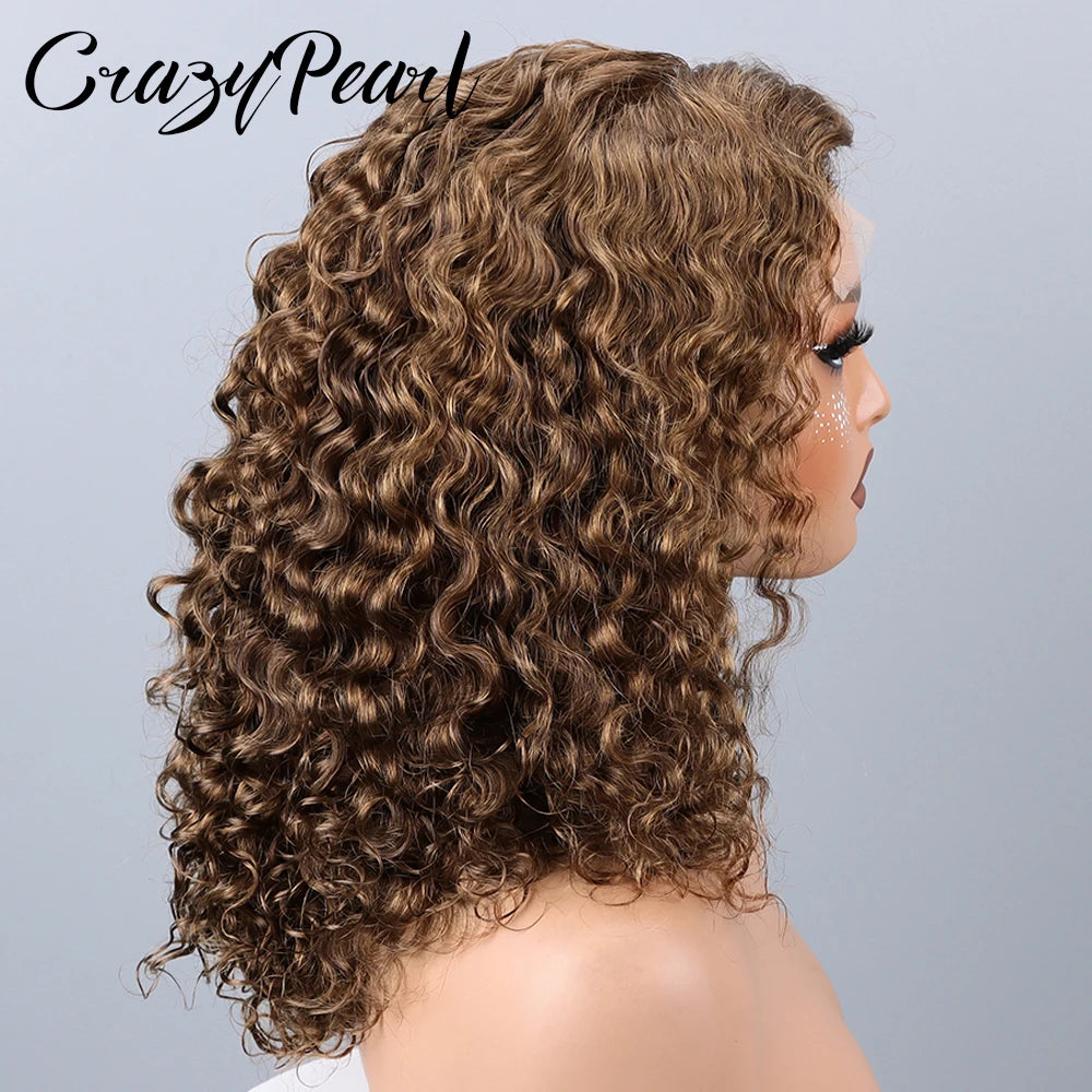 Pre Plucked Water Wave Closure Lace Front Wig for Women
