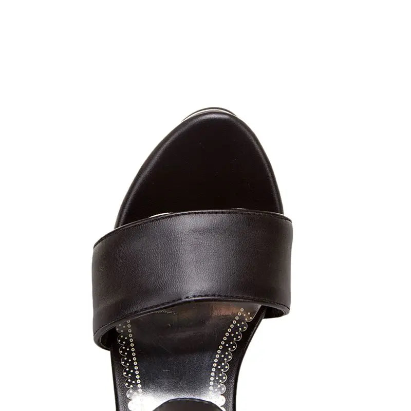 Chunky Platform Sandals with Zipper Buckles for Women