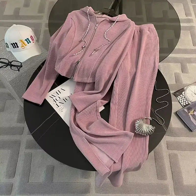 Hooded Zip Tracksuit Set