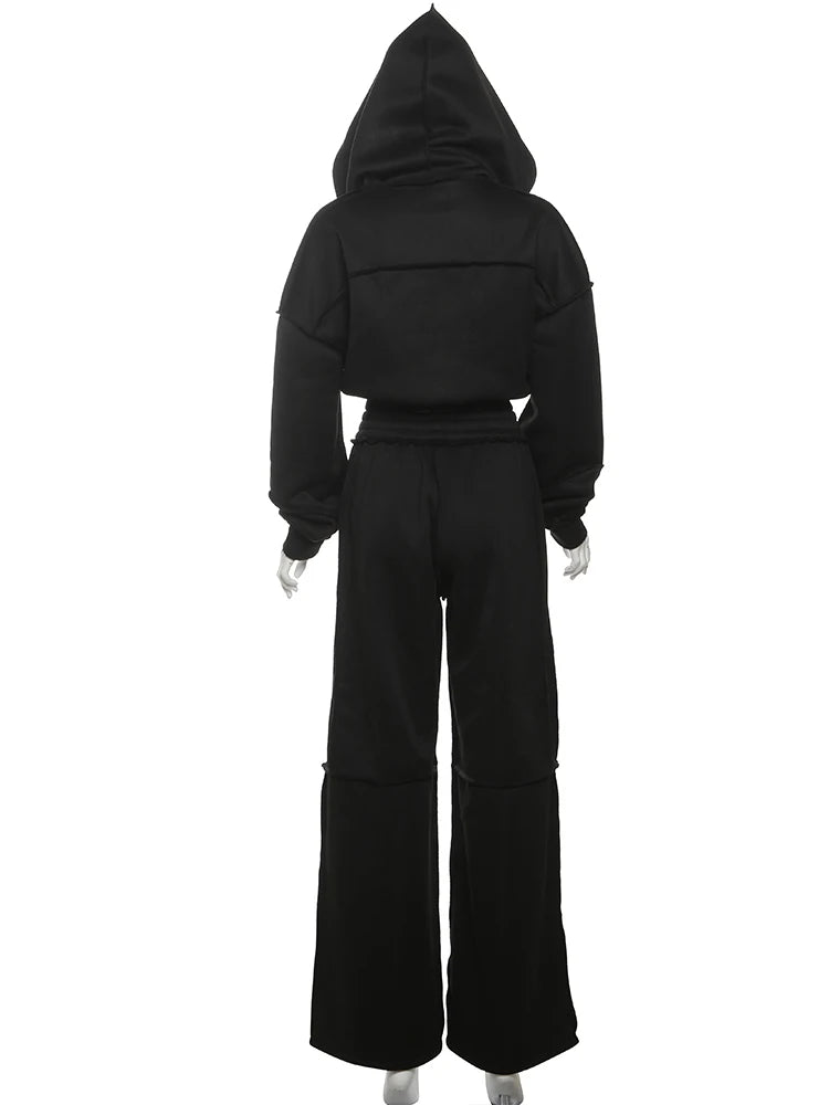 Cozy Woolen Hooded Pantsuit