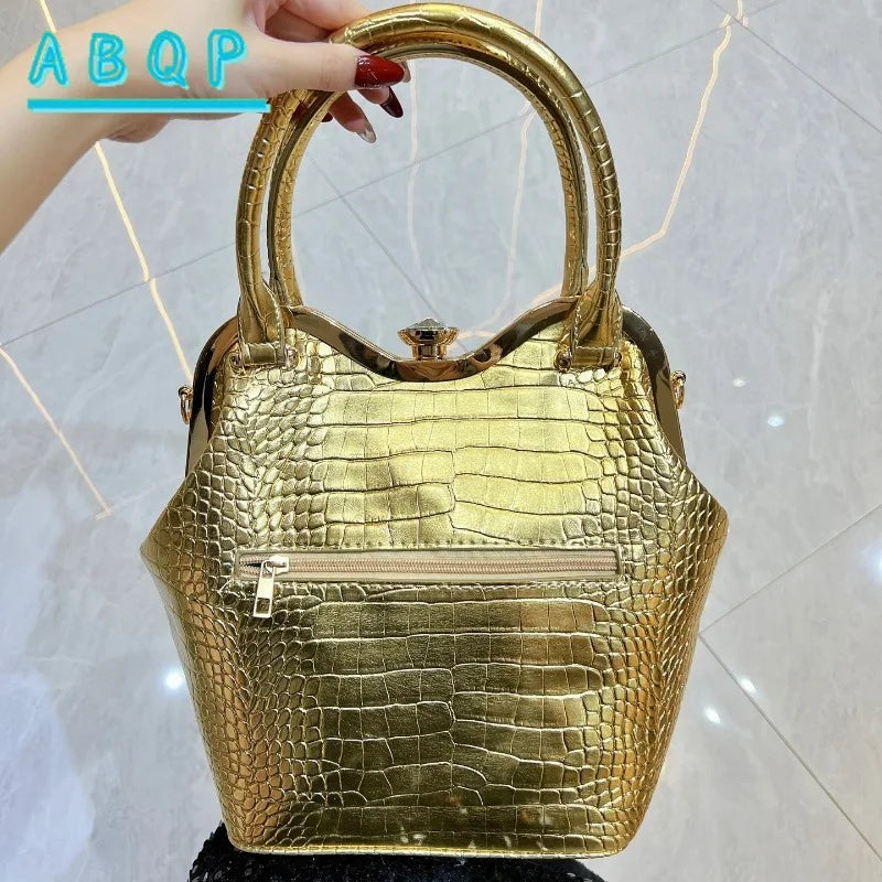 New Women's Dinner Bag with Diamonds Shiny Dinner Party Handbag Luxury Brand Diamond-encrusted Fashionable Women's Shoulder Bag