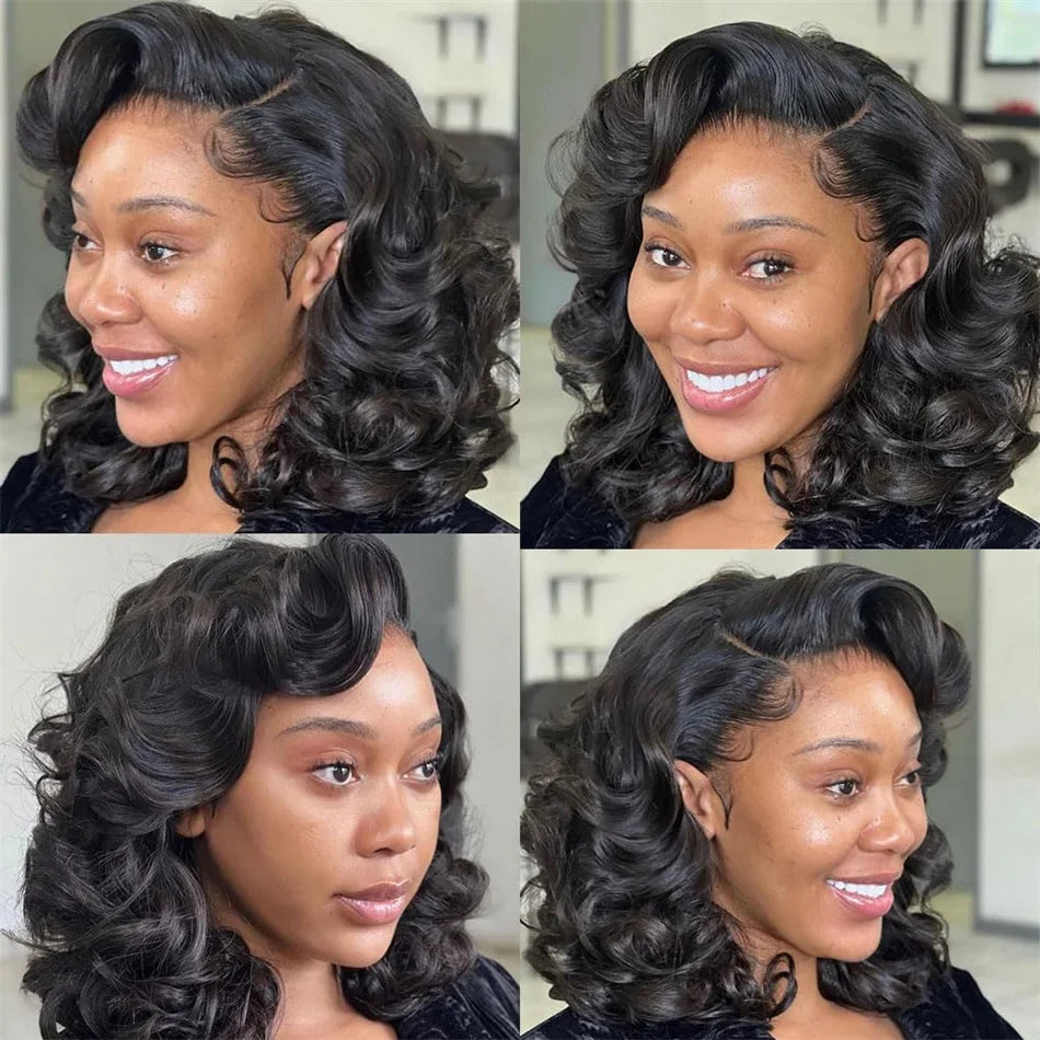 Burgundy Highlight Body Wave Lace Front Human Hair Wig for Women