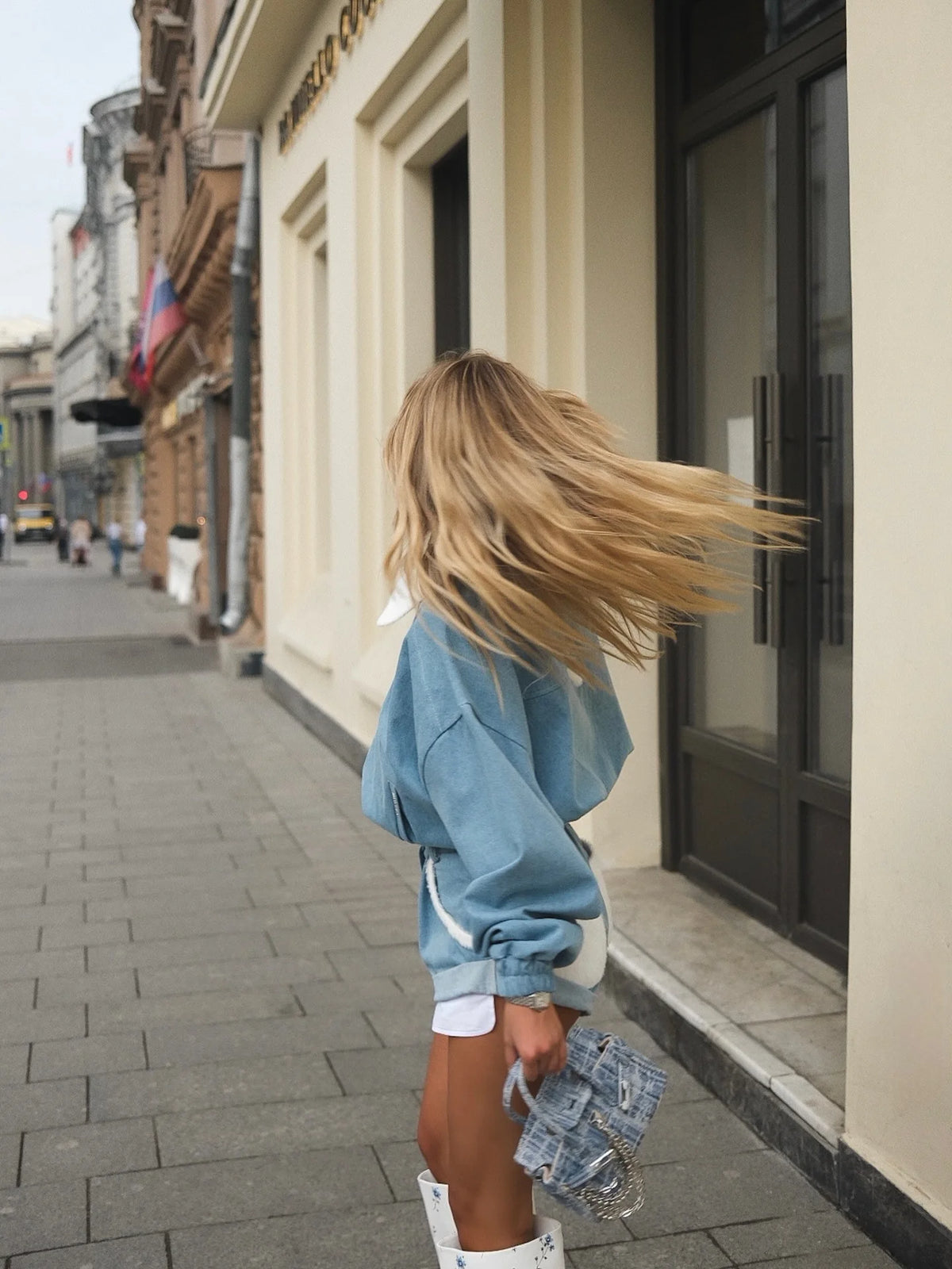 Long Sleeve Oversized Zip Jacket and Shorts Set for Women