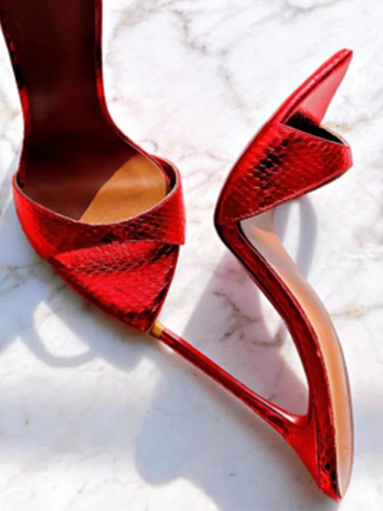Pointed Toe Slim High Heel Wedding Sandals for Women