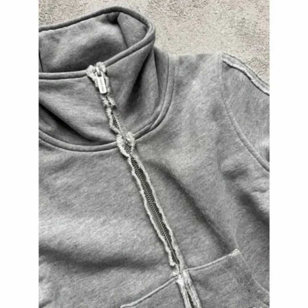 Letter Embroidery Zip Hoodie Set