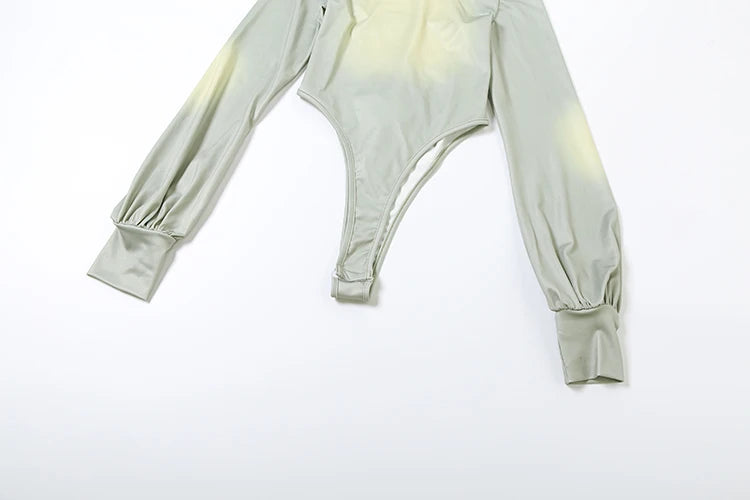 Gradient Hooded Bodysuit Two-Piece Set