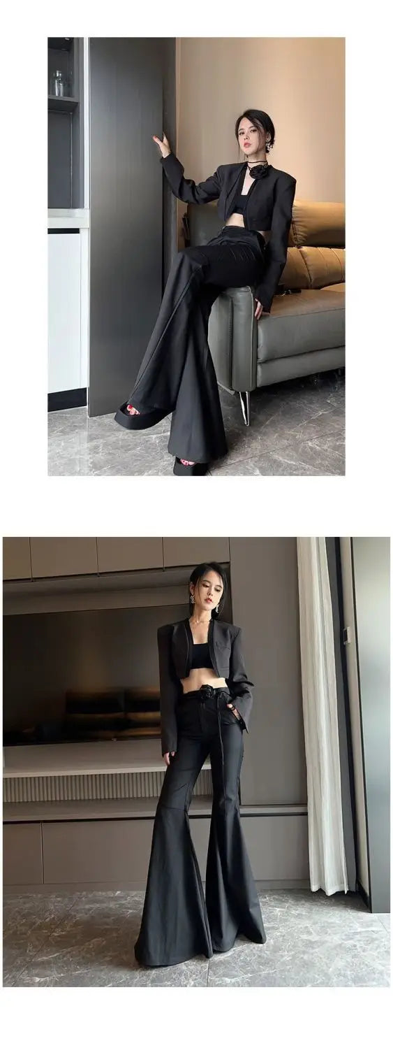 High Waist Bell Bottom Trousers