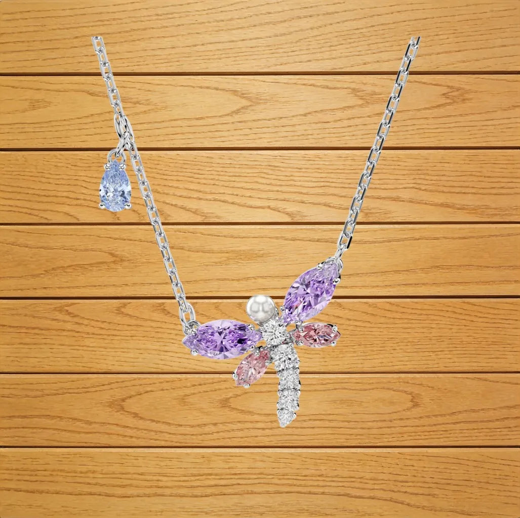 Elegant Bridal Zirconia Jewelry Set with Necklace and Earrings for Women