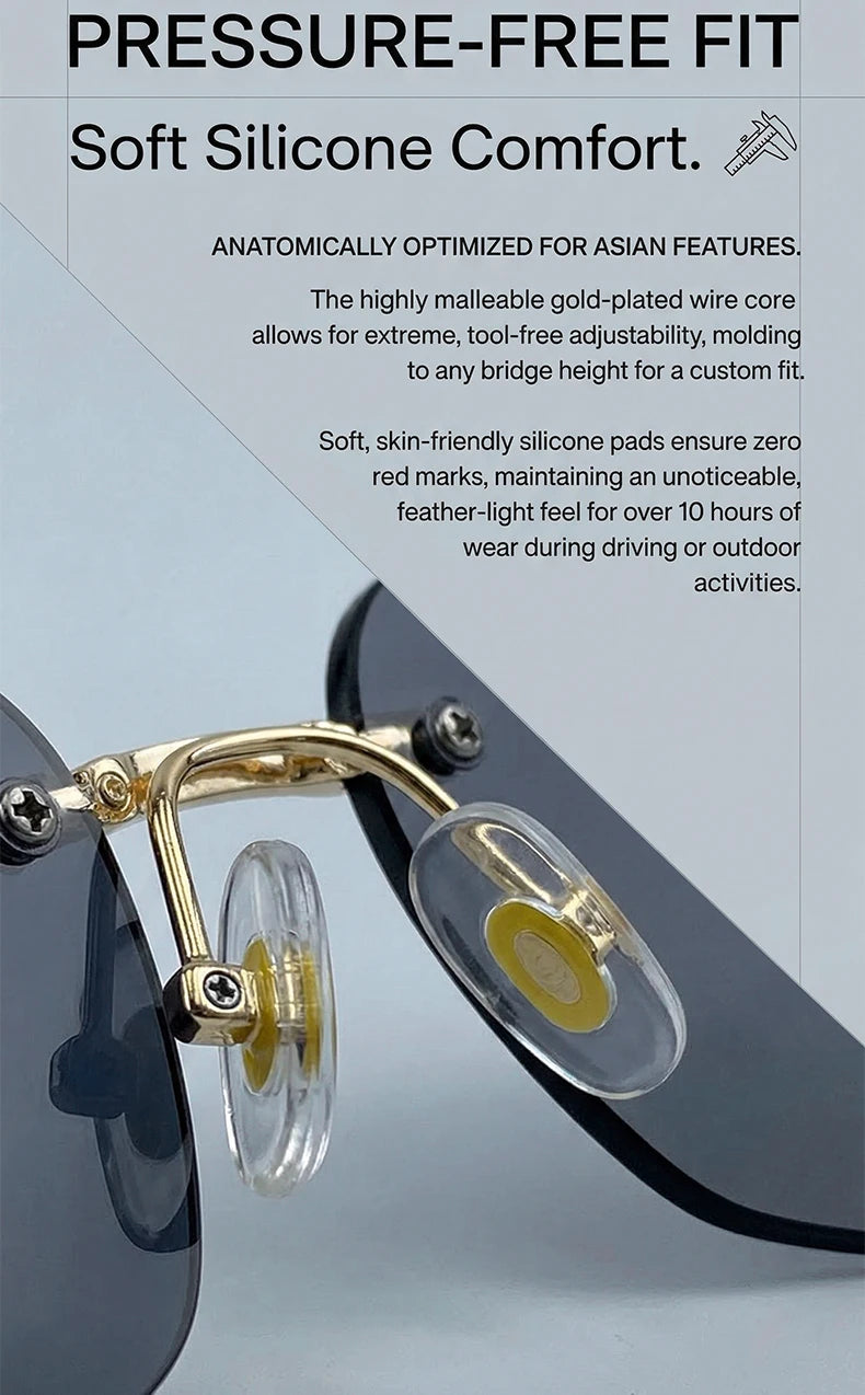 Rimless Geometric Fashion Sunglasses