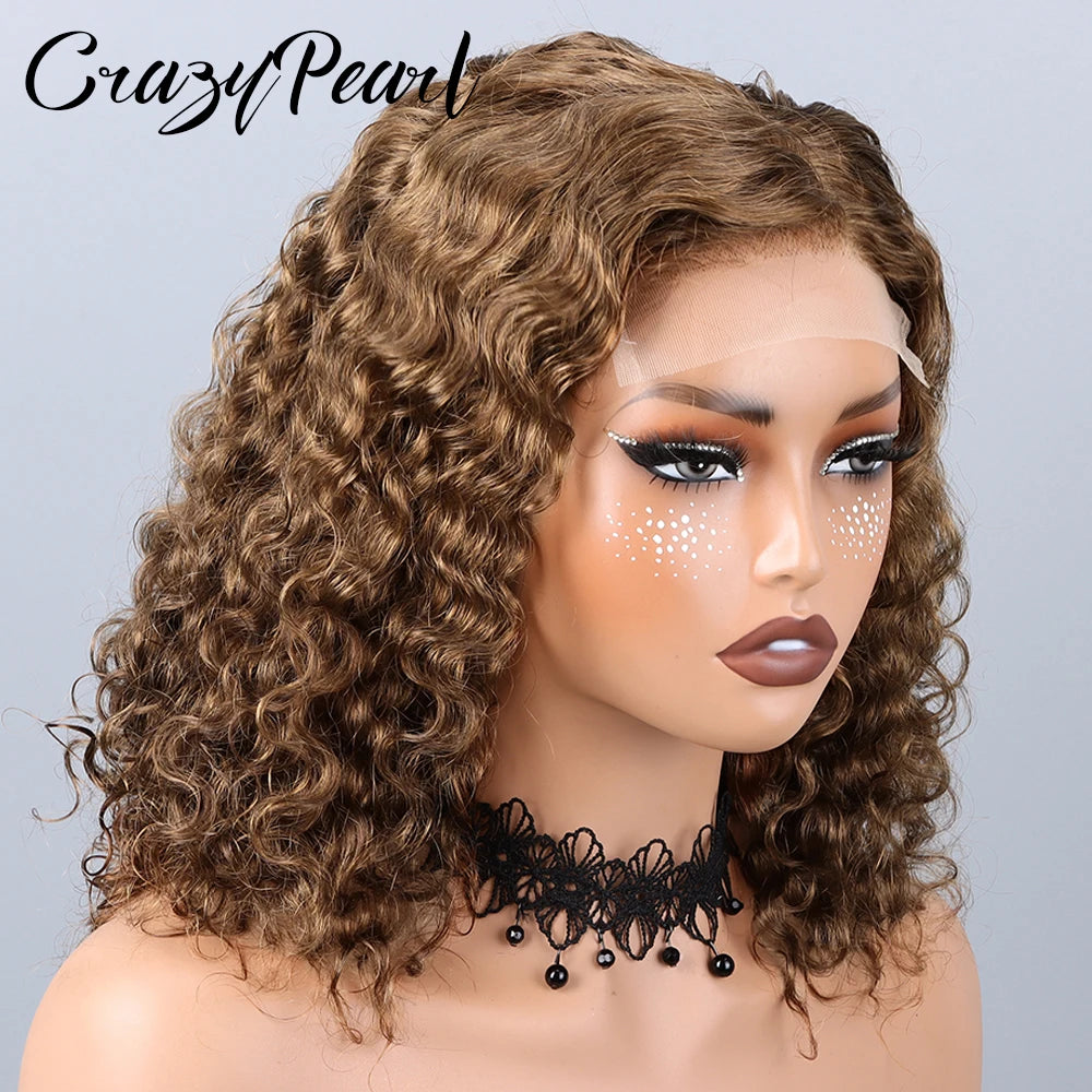Pre Plucked Water Wave Closure Lace Front Wig for Women