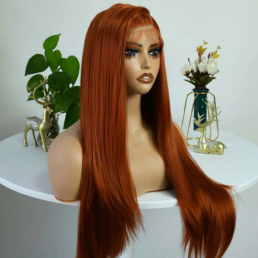 Grey Straight Lace Front Wig With Preplucked Hair for Women