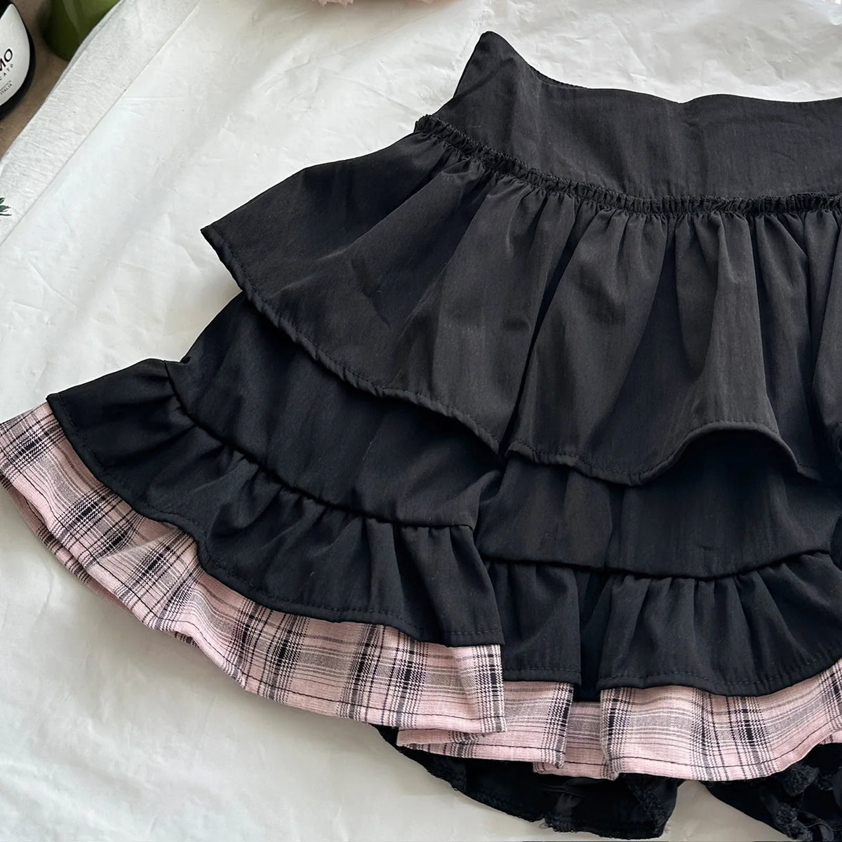 Pink Plaid Two Piece Uniform Set