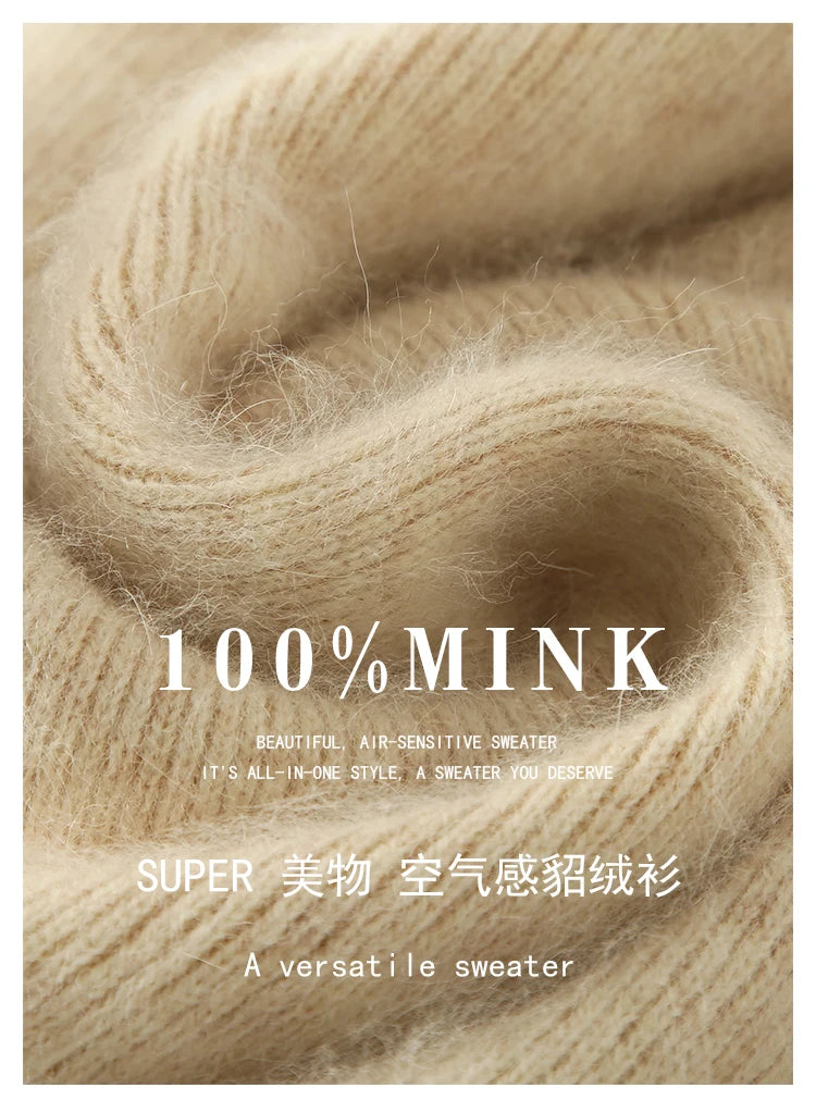 Cashmere Knit Dress with Stand Up Collar and Buckle for Women