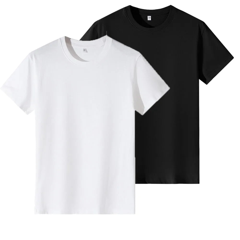 Oversized 100% Cotton Women Tops 2025 Summer Casual Short Sleeve T-shirt Tee Solid Pullover Korean Blouse Shirts Female Clothing