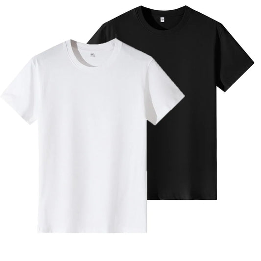 Oversized 100% Cotton Women Tops 2025 Summer Casual Short Sleeve T-shirt Tee Solid Pullover Korean Blouse Shirts Female Clothing