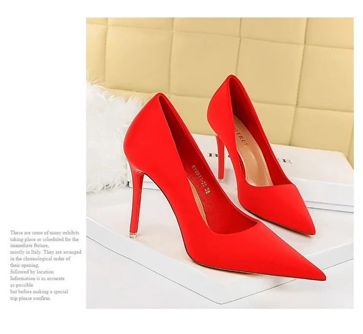 Elegant Purple Satin High Heel Stiletto Pumps for Women