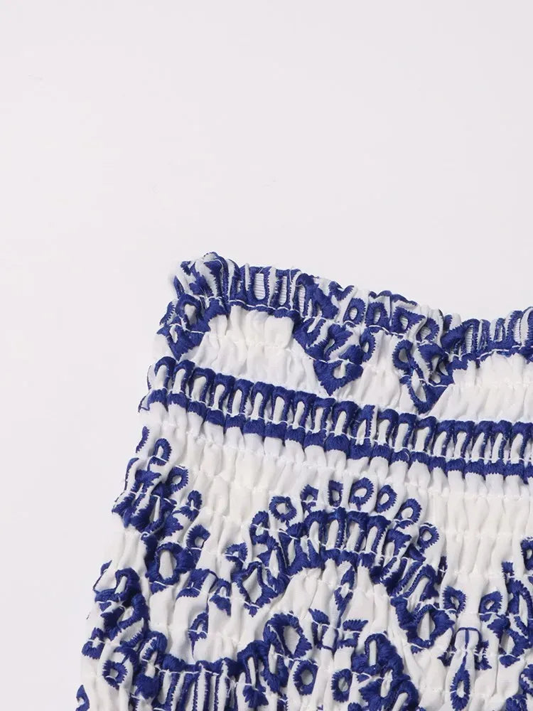 TWOTWINSTYLE Hit Color Dresses For Women Strapless Sleeveless High Waist Slimming Sexy Mini Folds Dress Female Fashion Clothing