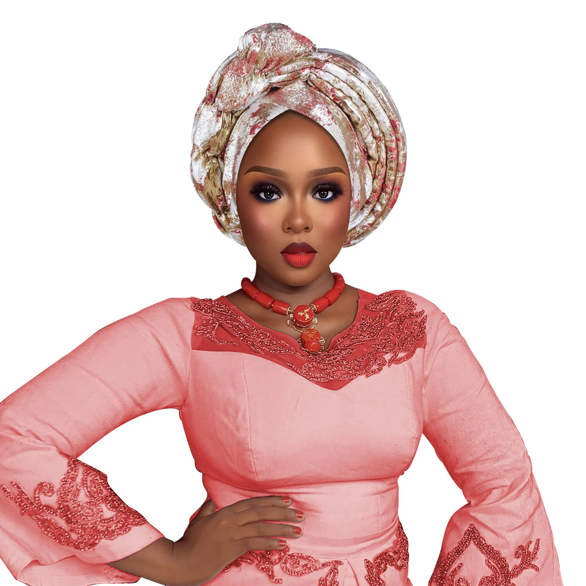 African Wedding Gele Turban Head Wrap Hat for Women