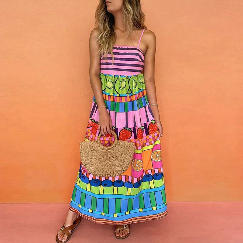 Casual Sleeveless Hight Waist Bohe Party Dress Women Elegant Hollow Long Dresses Sexy Off Shoulder Summer Spaghetti Straps Gowns