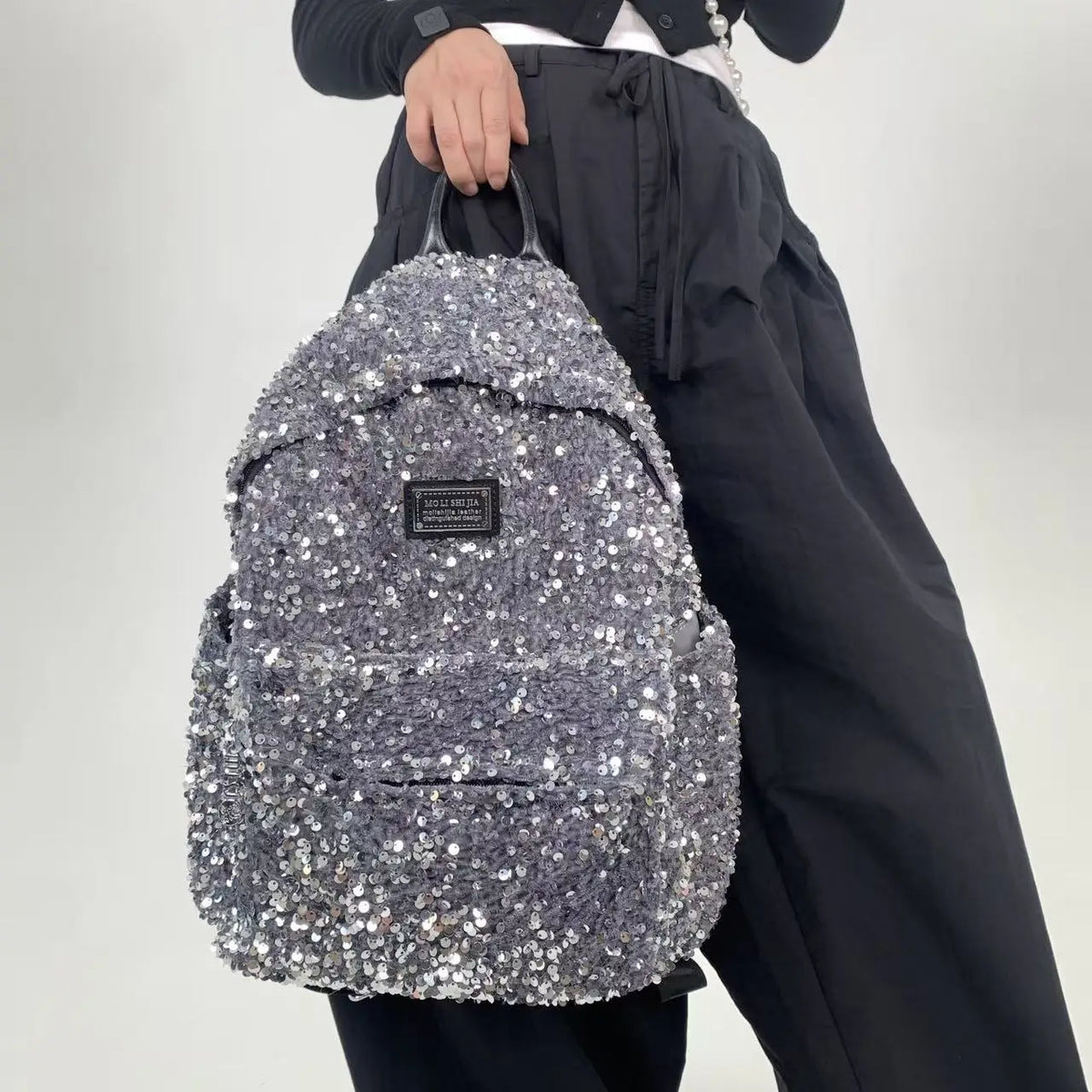 New Women's Sequined Backpack Luxury Brand Sequined Shiny Women's Backpack Large Capacity Fashionable Leisure Travel Backpack