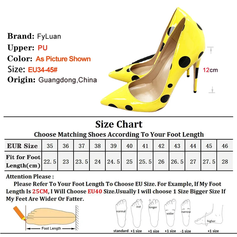 Polka Dot Pointed Toe High Heel Stiletto Pumps for Women