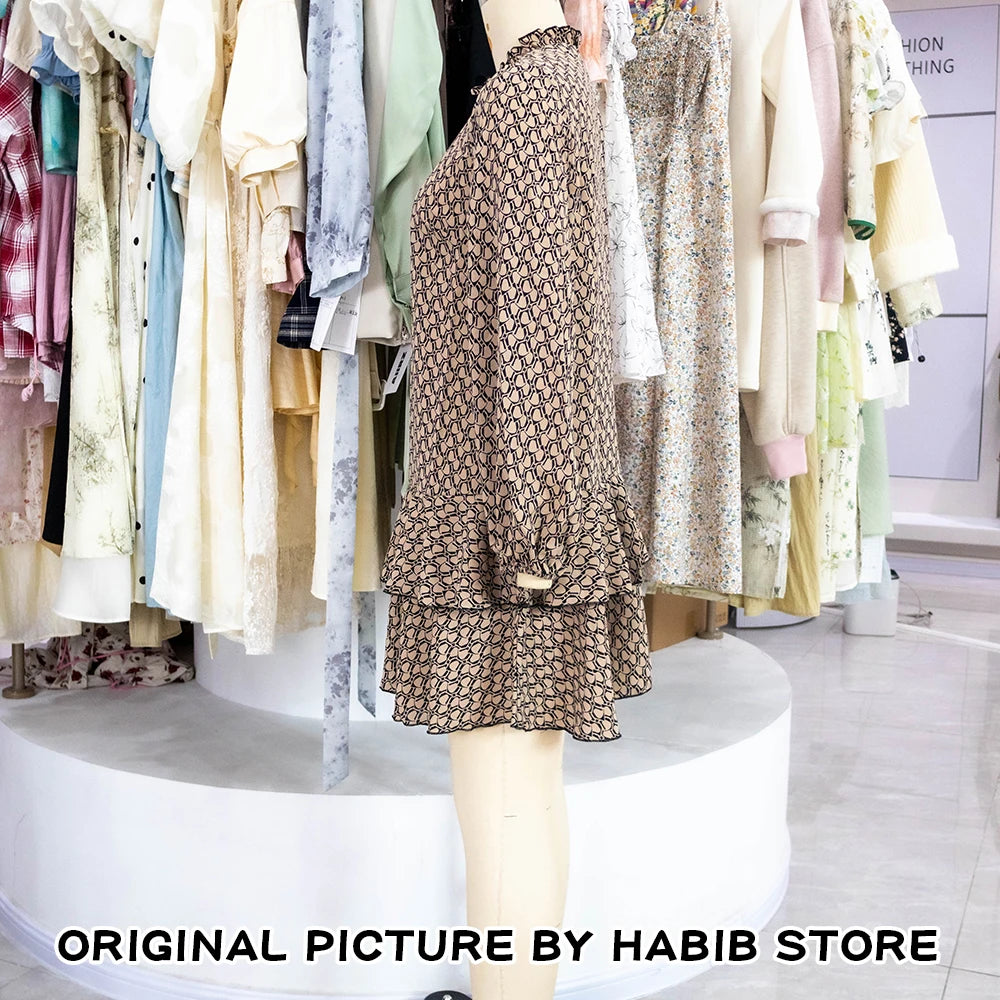 Ruffled Bow Knit Mini Dress Women's Summer Paisley  Print Contrast Cardigan Lace-Up Elegant Dress Female Knitwear Bandage Dress