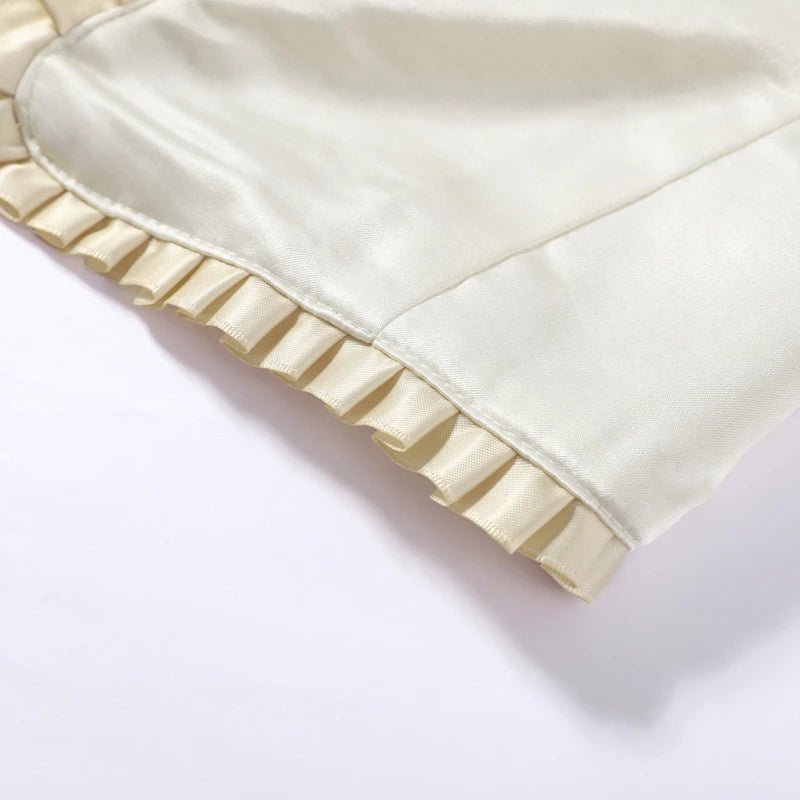 Chic Pleated Long Sleeve Button Detail Coat for Women
