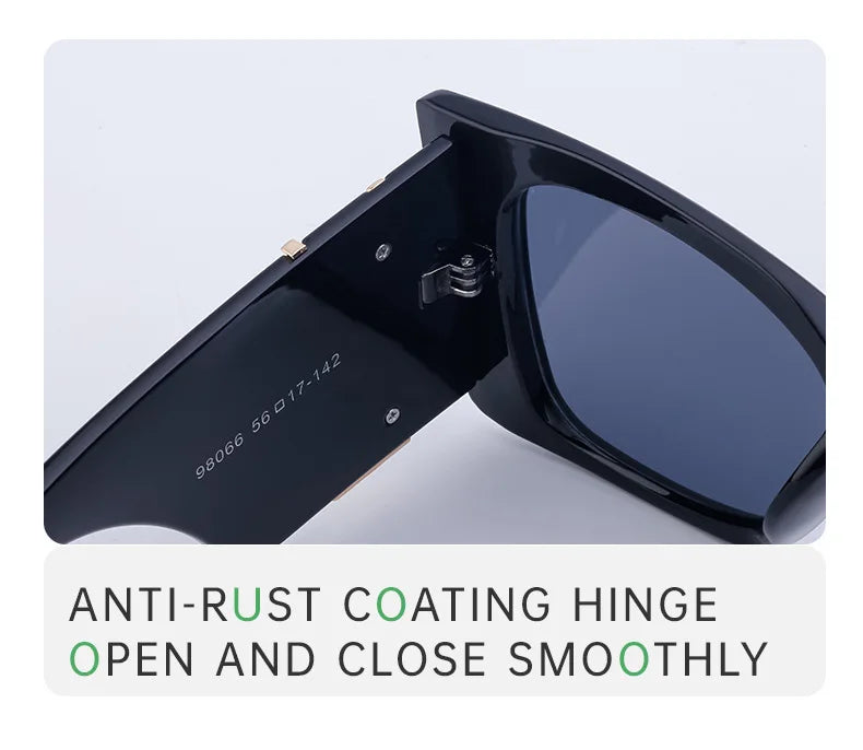 Retro Gold Gradient Square Frame Sunglasses for Women