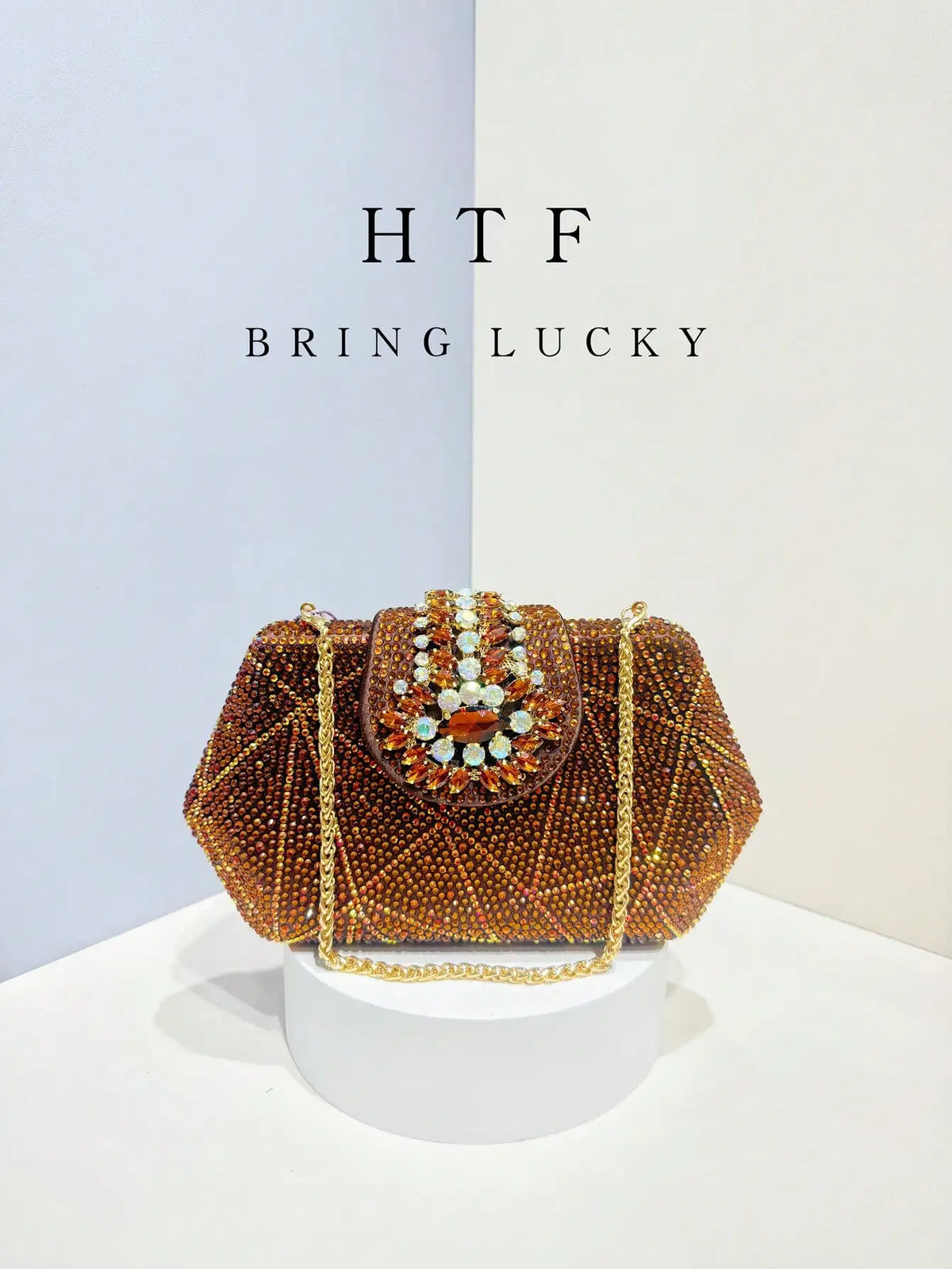 Rhinestone Clutch Shoulder Bag with Chain for Women