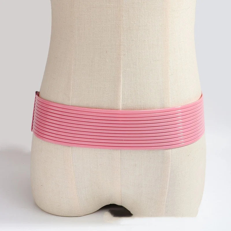 Pearl Embellished Wide Elastic Waist Belt for Women