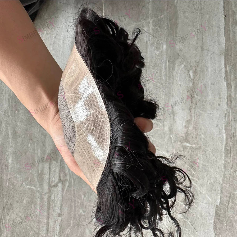 Kinky Curly Human Hair Toupee With Natural Hairline for Women