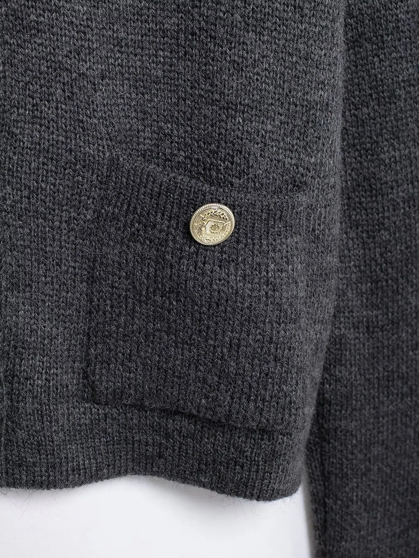 Winter Slim Knitted Cardigan with Button Details for Women