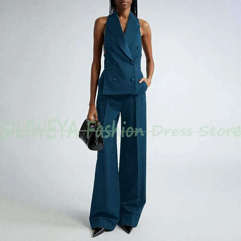 Double Breasted Vest And Pants Set