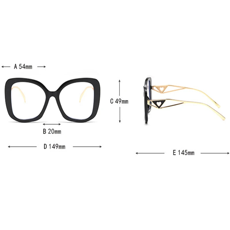 Oversized Square Blue Light Blocking Reading Glasses for Women