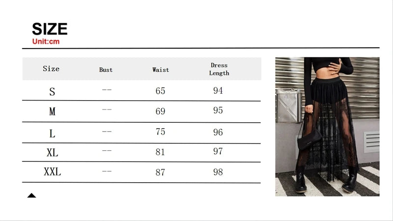 Elegant Party Evening Sexy Dress Lace Dresses for Women 2024 See Through Maxi Dress Bodycon Gothic Lolita Fashion Black Skirt