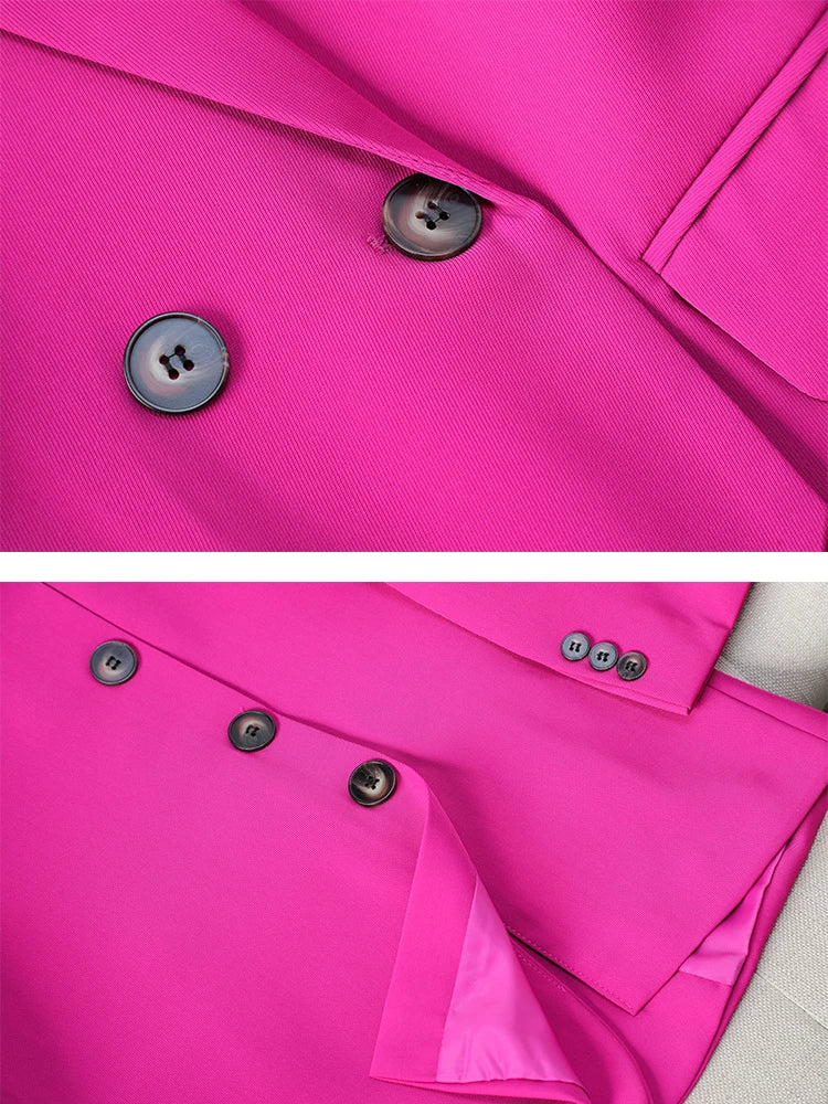 Fashion Women Blazer Pink Black Coffee Female Long Sleeve Solid Autumn Winter Ladies Loose Formal Jacket Coat For Work Wear