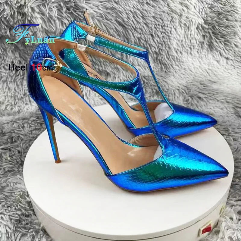 Elegant Purple Pointed Toe Stiletto Heel Sandals for Women