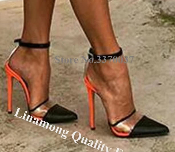 Transparent Cut Out Stiletto Pointed Toe Pumps for Women