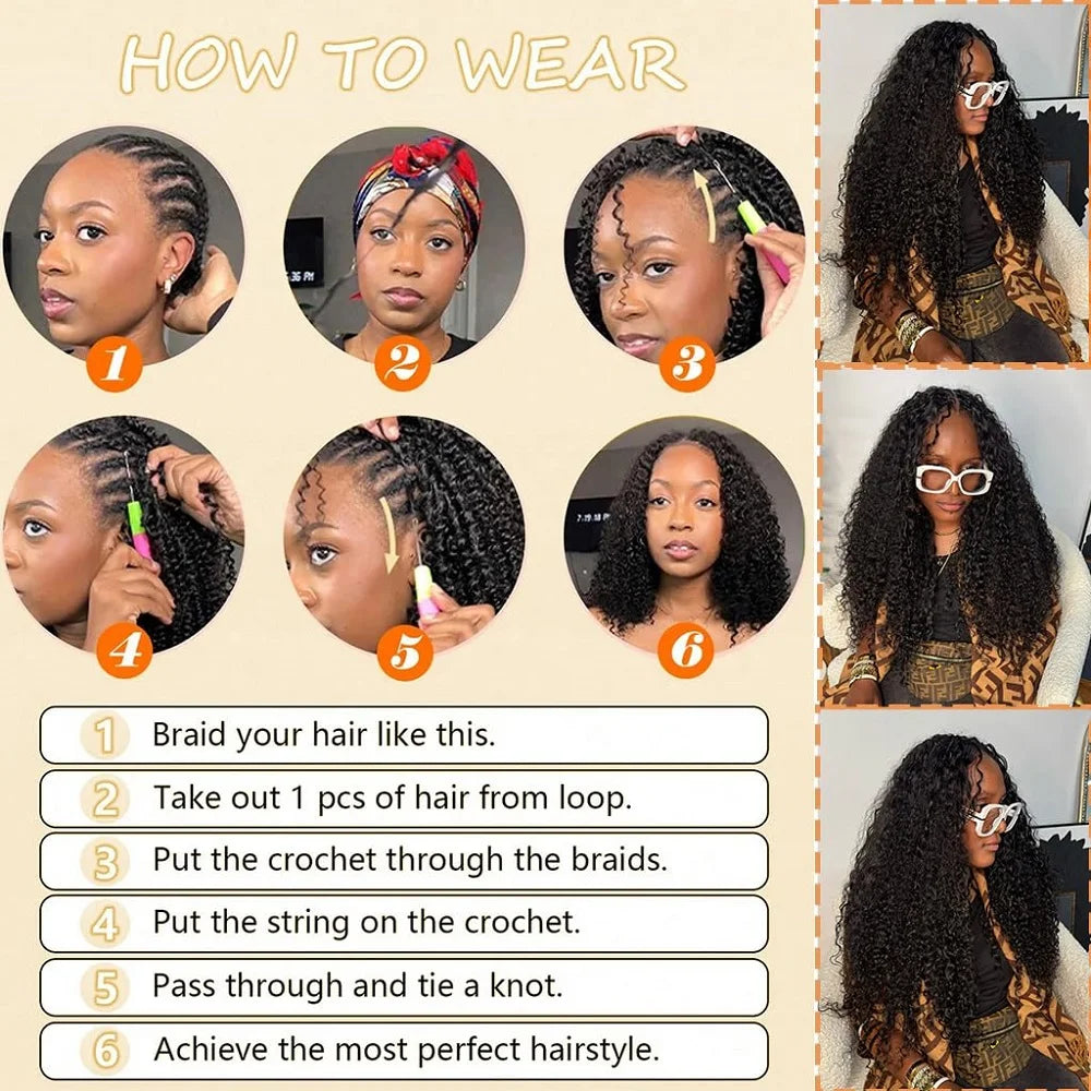 Deep Wave Human Hair Braiding Extensions for Women