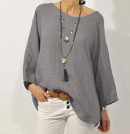 Relaxed Cotton Linen Blend Shirt