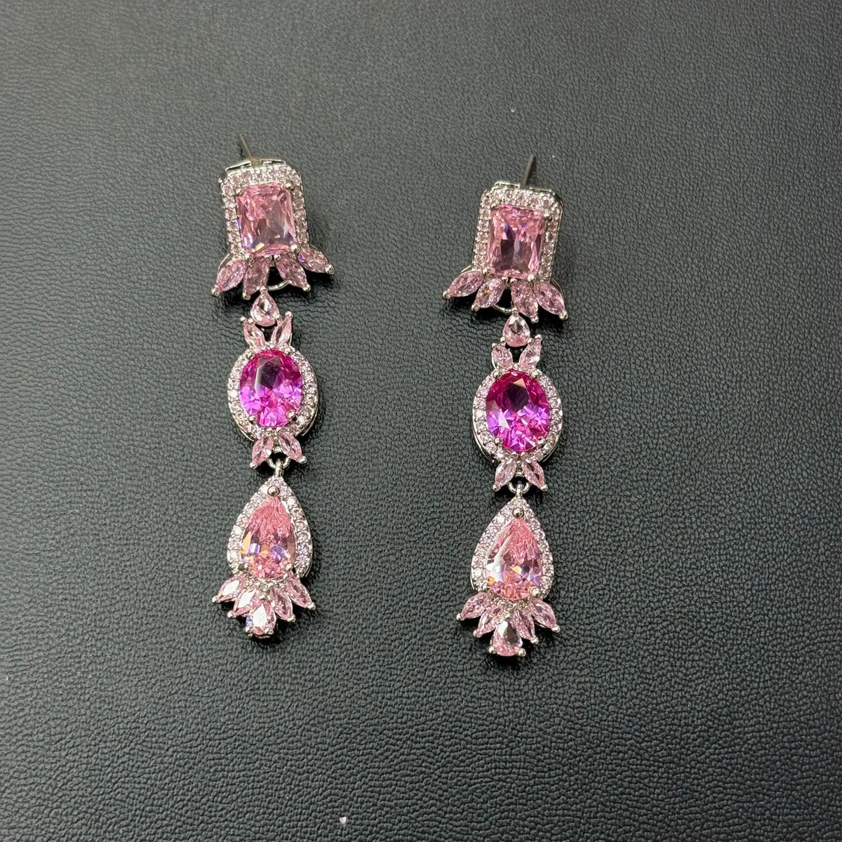Colorful Zircon Earring and Necklace Jewelry Set for Women