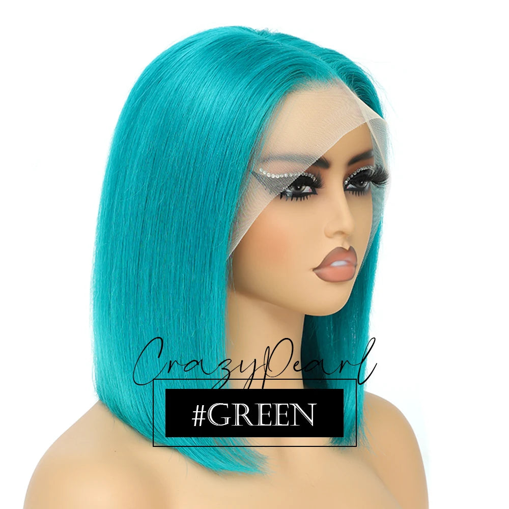 Short Transparent Lace Human Hair Bob Wig for Women