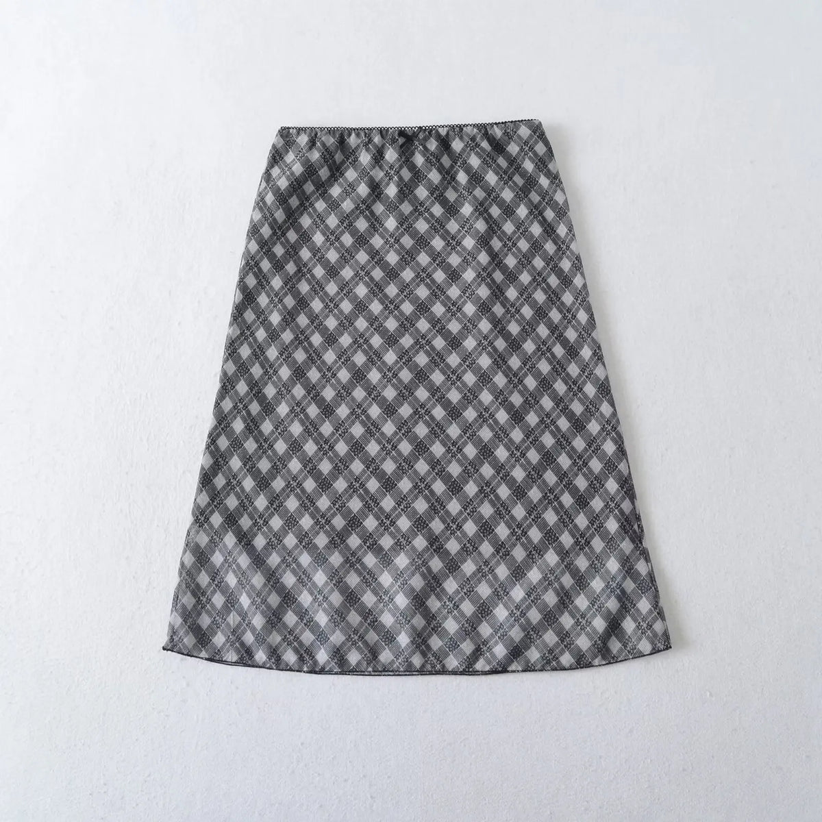 Printed High Waist A-Line Mid-Calf Skirt